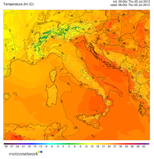 WRF Italia (Temperatura 2m)